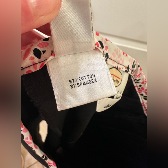 Talbots Stretch Floral Pleated Skirt Size 8 Petite A-Line Cotton Spandex - Picture 7 of 10